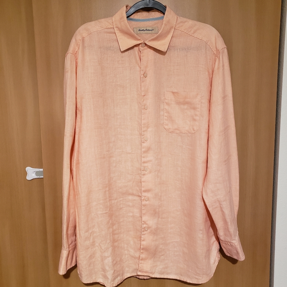 Mens Summer Long Sleeve Linen Button Down shirt TOMMY BAHAMA